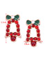 Lovely Red Bells Shape Decorated Earrings