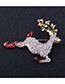 Lovely White Christmas Deer Decorated Brooch