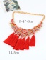 Fashion Red Tassel Decorated Hollow Out Necklace