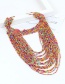 Fashion Orange+red Bead Decorated Necklace