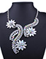 Luxury Silver Color Flower Shape Decorated Necklace