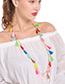 Bohemia Multi-color Tassel Decorated Necklace