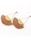 Exaggerated Light Brown Tassel Decorated Earrings