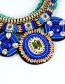 Vintage Dark Blue Hand-woven Decorated Necklace