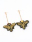 Fashion Gold Color Embroidery Decorated Earrings