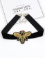 Vintage Black Embroidery Bee Decorated Choker