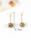 Fashion Plum-red Round Shape Decorated Earrings