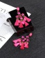 Elegant Pink Square Diamond Decorated Tassel Earrings