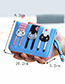 Lovely Blue Cat Pattern Decorated Short Wallet