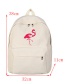 Fashion White Flamingo Pattern Decorated Backpack