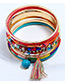 Fashion Multi-color Tassel Decorated Bracelet (9 Pcs)