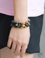 Fashion Brown+gold Color Buddha Head Decorated Bracelet