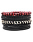 Fashion Black Color Matching Decorated Bracelet ((4 Pcs))