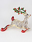 Fashion Gold Color+red+green Deer Shape Decorated Brooch
