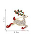 Fashion Gold Color+red+green Deer Shape Decorated Brooch