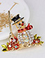Fashion Gold Color Snowman Shape Decorated Brooch