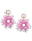 Fashion Pink Hollow Out Decorated Earrings