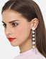 Elegant White Round Shape Decorated Long Earrings