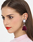 Vintage Red Oval Shape Decorated Tassel Earrings