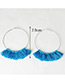 Bohemia Blue Round Shape Decorated Tassel Earrings