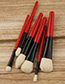 Fashion Red Pure Color Decorated Makeup Brush( 6 Pcs )