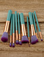 Fashion Purple+green Pure Color Decorated Makeup Brush ( 10 Pcs )