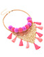 Fashion Gold Color+purple Tassel Decorated Pom Necklace