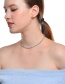 Fashion Blue Beads Decorated Pure Color Choker
