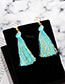 Fashion Light Blue] Tassel Decorated Earrings