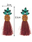Fashion Claret Red Pineapple Shape Decorated Earrings