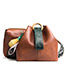 Trendy Dark Brown Pineapple Decorated Bucket Shape Shoulder Bag