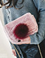 Trendy Pink Fuzzy Ball Decorated Simple Shoulder Bag