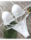 Fashion White Pure Color Decorated Bikini