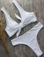 Fashion White Pure Color Decorated Swimwear