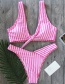 Fashion Pink Stripe Pattern Decorated Bikini