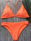 Fashion Orange Pure Color Decorated Swimwear
