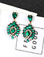 Fashion Green Water Drop Decorated Earrings