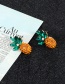 Fashion Orange+green Pineapple Shape Decorated Earrings