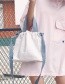 Fashion White Color Matching Decorated Shoulder Bag  Fabric