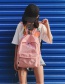Fashion Pink Letter Pattern Decorated Backpack  Nylon