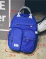 Fashion Sapphire Blue Pure Color Decorated Backpack  Fabric
