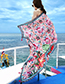 Trendy Multi-color Flower Pattern Decorated Beach Scarf