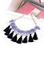 Fashion Dark Blue Leaf&tassel Decorated Simple Necklace