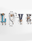 Fashion Gray+blue Letter Love Shape Decorated Hook Ornaments
