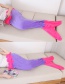 Trendy Plum Red+blue Mermaid Tail Shape Decorated Double Layer Blanket