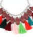 Fashion Pink Leaf Decorated Simple Tassel Necklace