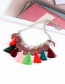 Fashion Pink Leaf Decorated Simple Tassel Necklace