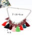 Fashion Multi-color Leaf Decorated Simple Tassel Necklace