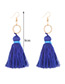 Fashion Claret Red Circular Ring Decorated Tassel Earrings