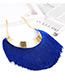 Fashion Sapphire Blue Long Tassel Decorated Pure Color Necklace
